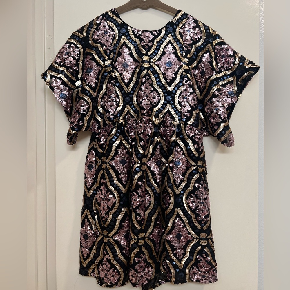 Anthropologie Sequin Poplin Dress
